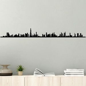 Decoratiune de perete, Dubai Skyline, Metal, Dimensiune: 120 x 13 cm, Negru imagine