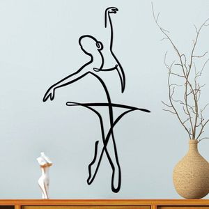 Decoratiune de perete, Ballerina 3, Metal, 70 x 41 cm, Negru imagine