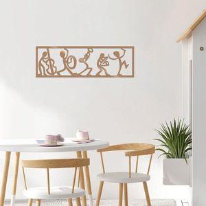 Decoratiune de perete, Musicians, Metal, Dimensiune: 60 x 19 cm, Cupru imagine