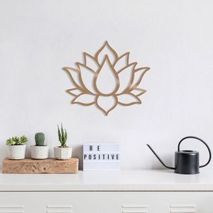 Decoratiune de perete, Lotus Flower 1, Metal, Dimensiune: 50 x 43 cm, Cupru imagine