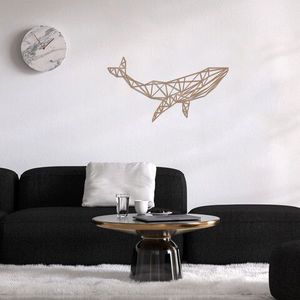 Decoratiune de perete, Whale 1, Metal, Dimensiune: 56 x 31 cm, Cupru imagine