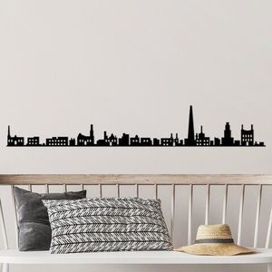 Decoratiune de perete, Antwerp Skyline, Metal, Dimensiune: 120 x 0, 15 x 19 cm, Negru imagine