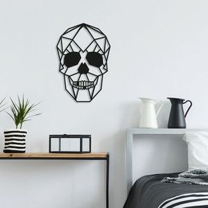 Decoratiune de perete, Skull, Metal, Dimensiune: 35 x 50 cm, Negru imagine