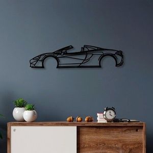 Decoratiune de perete, McLaren 570S Silhouette, Metal, 70 x 17 cm, Negru imagine