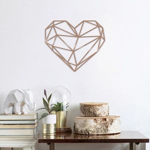 Decoratiune de perete, Heart, Metal, Dimensiune: 47 x 40 cm, Cupru imagine