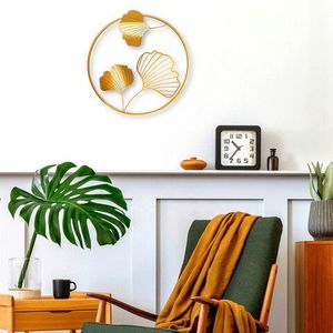 Decoratiune de perete, Zigong, Metal, Dimensiune: 40 x 40 x 5 cm, Auriu imagine