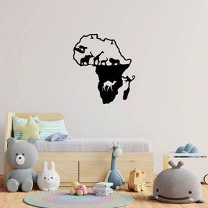 Decoratiune de perete, Animals Of Africa, Metal, Dimensiune: 61 x 70 cm, Negru imagine