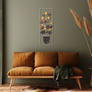 Decoratiune de perete, Alder, Metal, Dimensiune: 32 x 90 cm, Multicolor imagine