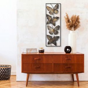 Decoratiune de perete, Metal Art Butterfly, Metal, 100 x 35 x 5 cm, Multicolor imagine