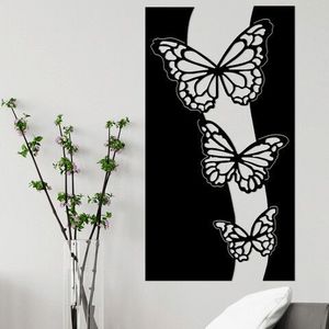 Decoratiune de perete, Butterfly 5, Metal, Dimensiune: 78 x 0, 15 x 43 cm, Negru imagine