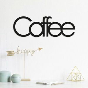 Decoratiune de perete, Coffee, Metal, Dimensiune: 50 x 17 cm, Negru imagine