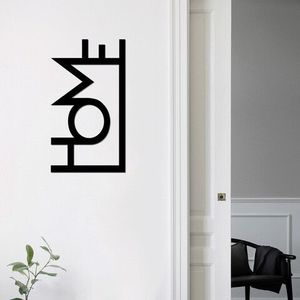 Decoratiune de perete, Home, Metal, Dimensiune: 28 x 50 cm, Negru imagine