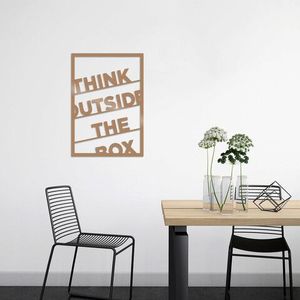 Decoratiune de perete, Think Outside The Box, Metal, 50 x 70 cm, Cupru imagine