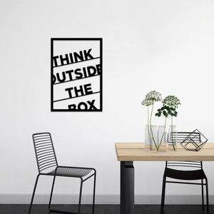 Decoratiune de perete, Think Outside The Box, Metal, 50 x 70 cm, Negru imagine