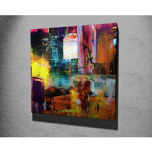 Tablou decorativ, KC221, Canvas, Lemn, Multicolor imagine