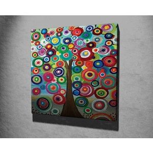 Tablou decorativ, KC264, Canvas, Lemn, Multicolor imagine