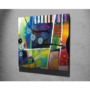 Tablou decorativ, KC293, Canvas, Lemn, Multicolor imagine