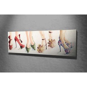 Tablou decorativ, PC154, Canvas, Lemn, Multicolor imagine