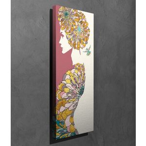 Tablou decorativ, PC163, Canvas, Lemn, Multicolor imagine