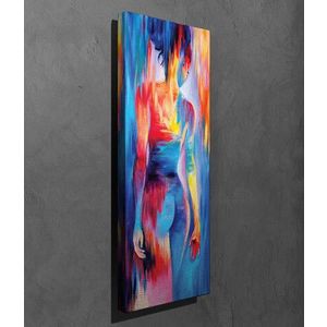 Tablou decorativ, PC187, Canvas, Lemn, Multicolor imagine
