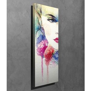 Tablou decorativ, PC223, Canvas, Lemn, Multicolor imagine