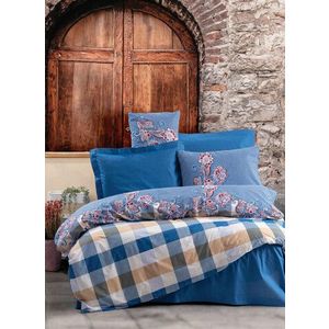 Lenjerie de pat pentru o persoana (EU) (IT), Galano - Dark Blue, Cotton Box, Bumbac Ranforce imagine