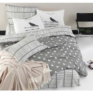 Lenjerie de pat pentru o persoana (EU) (IT), Vektör - Grey, Mijolnir, Bumbac Ranforce imagine
