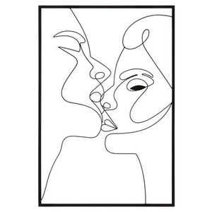 Decoratiune de perete 3D Kiss, Mauro Ferretti, 90 x 60 cm, fier, negru imagine