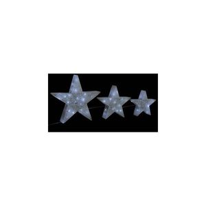 Decor Craciun stele 3 buc. plasa alba & LED exterior/interior imagine