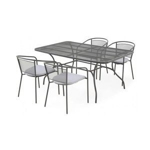 Set mobilier metalic pentru terasa si gradina, cu 4 scaune si masa, Berlin imagine