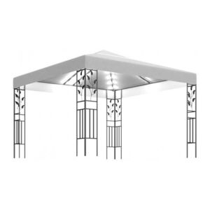 Pavilion cu siruri de lumini LED, alb, 3x3m imagine