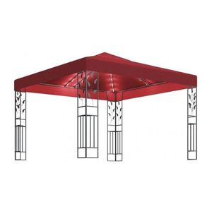 Pavilion 3x3m cu sir de lumini LED, roșu imagine