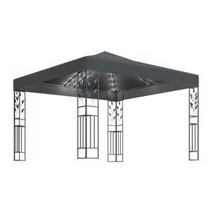 Pavilion cu sir de lumini LED, antracit, 3x3 m imagine