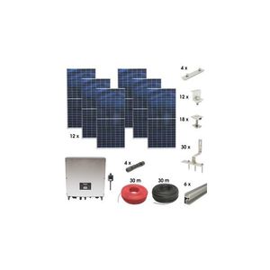 Kit sistem solar fotovoltaic monofazic ON-GRID 5KW, panouri 12x450W prosumator WIFI, sistem fixare acoperis tigla Breckner imagine