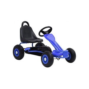 Kart pentru copii cu pedale si roti pneumatice, albastru imagine