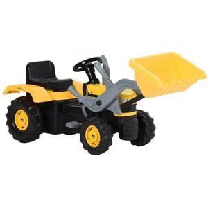 Tractor pentru copii cu pedale si excavator, galben imagine