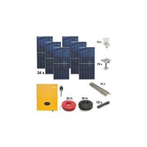 Kit sistem solar fotovoltaic trifazic ON-GRID 15KW, prosumator WIFI Breckner Germany imagine