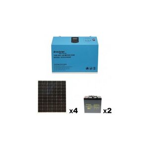 Kit sistem solar fotovoltaic Hybrid mobil 1200W, 24V/100Ah invertor PMW 1600W Breckner Germany imagine