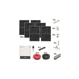 Kit sistem solar fotovoltaic trifazic ON-GRID 15KW, prosumator WIFI, sistem fixare acoperis tigla Breckner Germany imagine