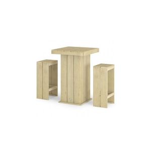 Set mobilier de bar de gradina, 3 piese, lemn de pin tratat imagine