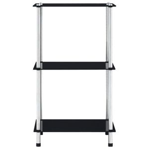 vidaXL Raft cu 3 niveluri, negru, 40 x 40 x 67 cm, sticlă securizată imagine
