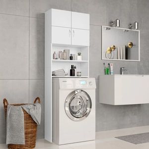 vidaXL Dulap mașina de spălat, alb, 64x25, 5x190 cm, lemn prelucrat imagine