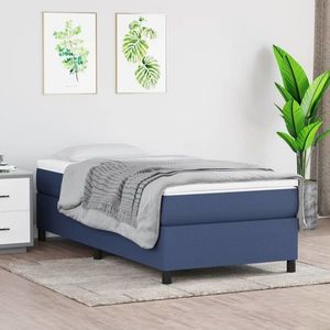 vidaXL Cadru de pat, albastru, 100 x 200 cm, material textil imagine
