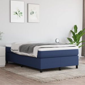 vidaXL Cadru de pat, albastru, 120 x 200 cm, material textil imagine