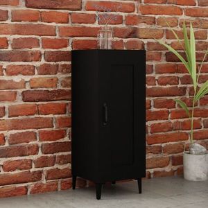 vidaXL Servantă, negru, 34, 5x34x90 cm, lemn compozit imagine