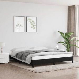 vidaXL Cadru de pat, negru, 160 x 200 cm, material textil imagine