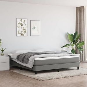 vidaXL Cadru de pat, gri închis, 160 x 200 cm, material textil imagine