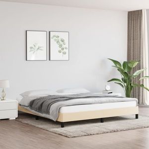 vidaXL Cadru de pat, crem, 180 x 200 cm, material textil imagine