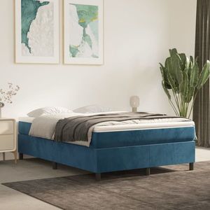 vidaXL Cadru de pat box spring, albastru închis, 140x200 cm, catifea imagine