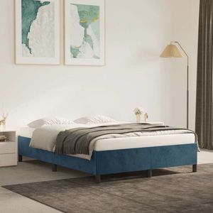 vidaXL Cadru de pat, albastru închis, 140x200 cm, catifea imagine